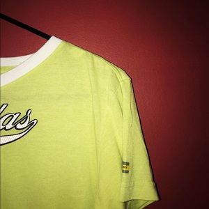 lime green retro looking adidas t-shirt